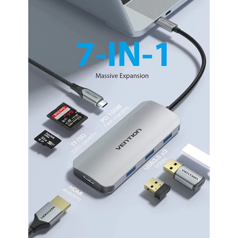 Nb acc docking station 7in1-usb-c 0.15m tojhb vention