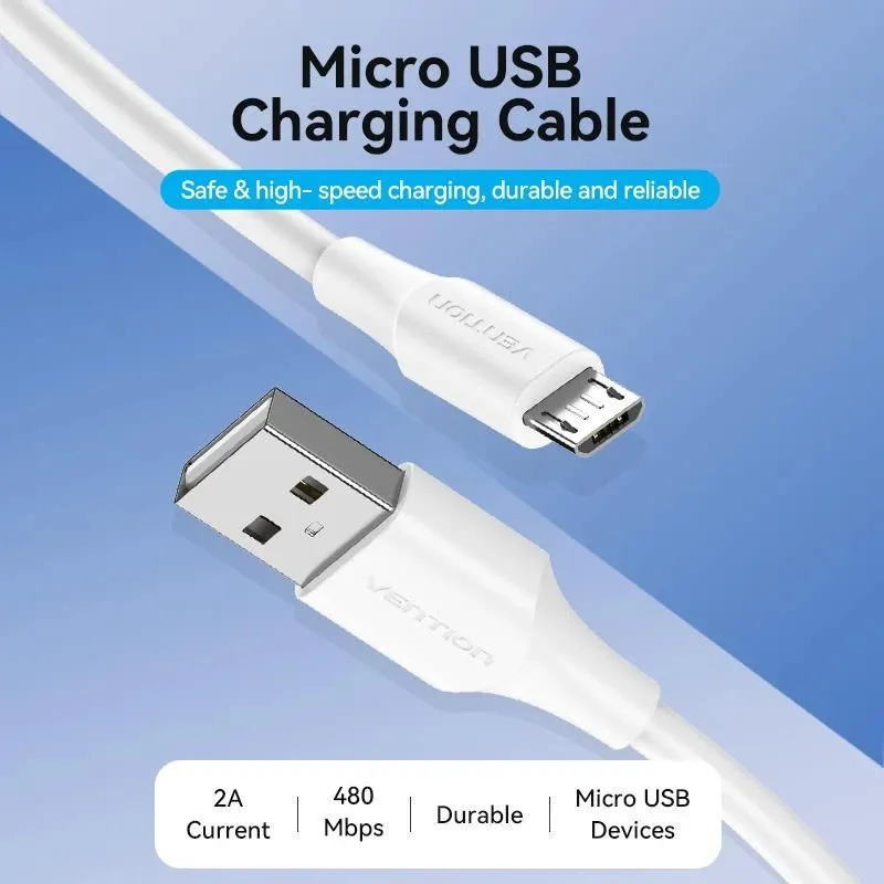 Cable usb2.0 to micro-b-2m white ctiwh vention