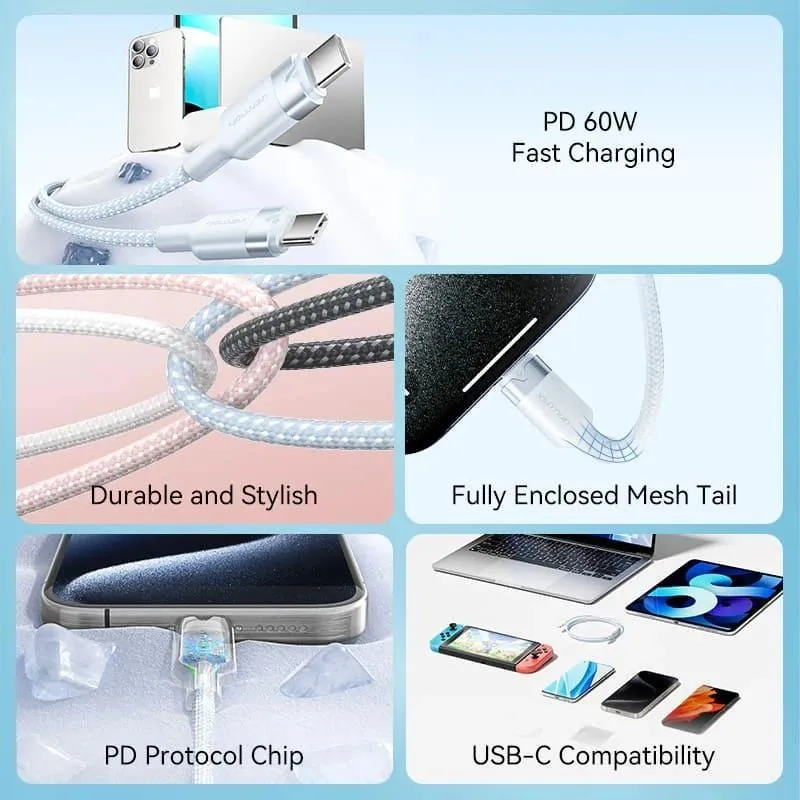 Cable usb-c to usb-c-1m pink trdpf vention