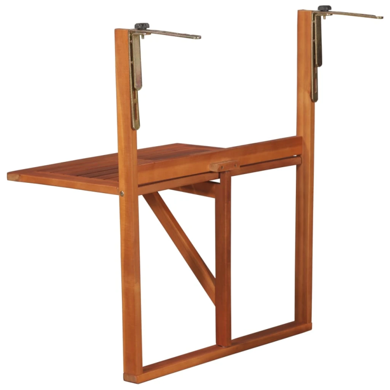 vidaXL piekarams balkona galds, 64,5x44x80 cm, akācijas masīvkoks