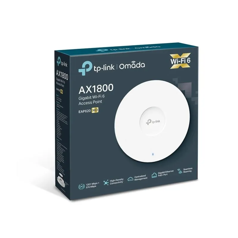 Access Point-TP-LINK-Omada-1800 Mbps-IEEE 802.11a-IEEE 802.11g-IEEE 802.11n-IEEE 802.11ac-IEEE 802.11ax-1x10-100-1000M-EAP620HD