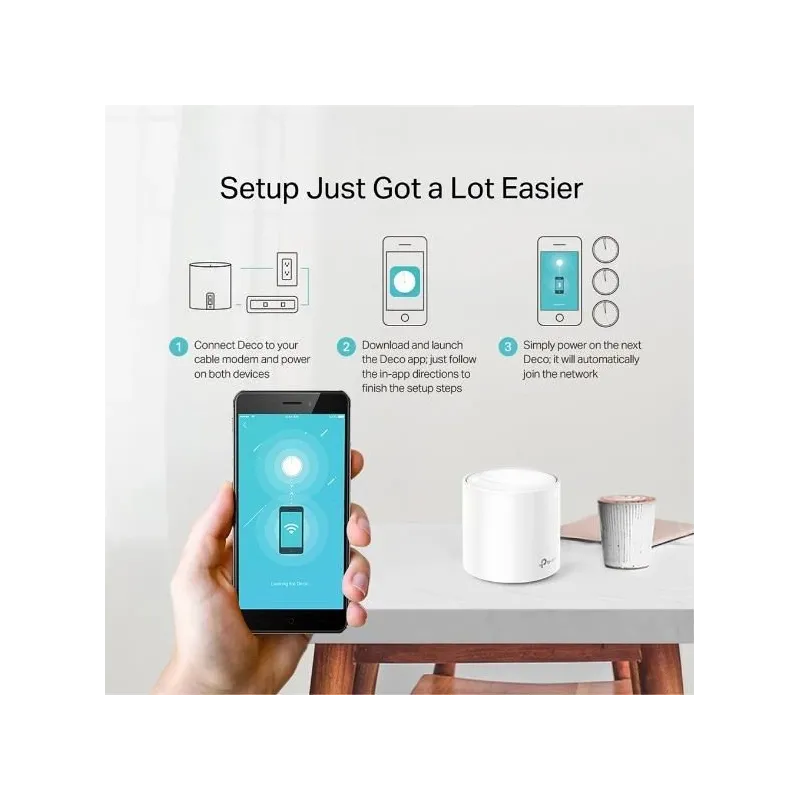 AX1800 Whole Home Mesh Wi-Fi 6 System - Deco X20 ,2-pack, - 802.11ax - 1201+574 Mbit-s - 10-100-1000 Mbit-s - Ethernet LAN