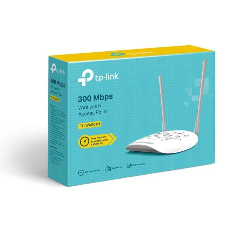 Access Point-TP-LINK-300 Mbps-1x10Base-T - 100Base-TX-Number of antennas 2-TL-WA801N