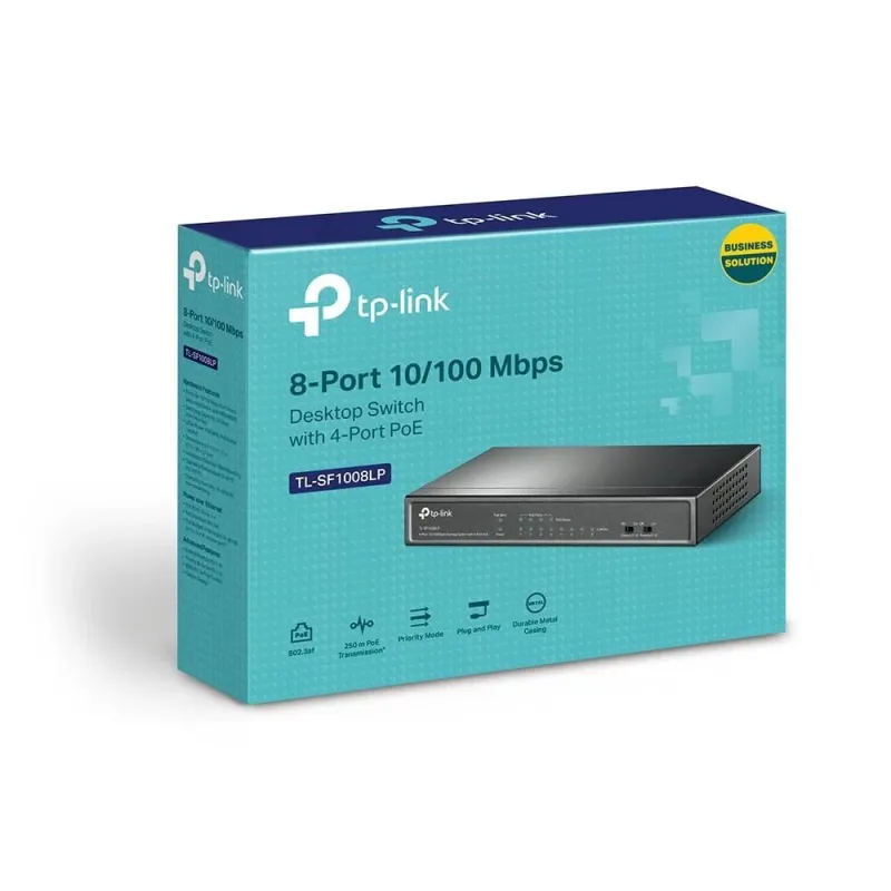 Switch-TP-LINK-Desktop-pedestal-8x10Base-T - 100Base-TX-PoE ports 4-TL-SF1008LP