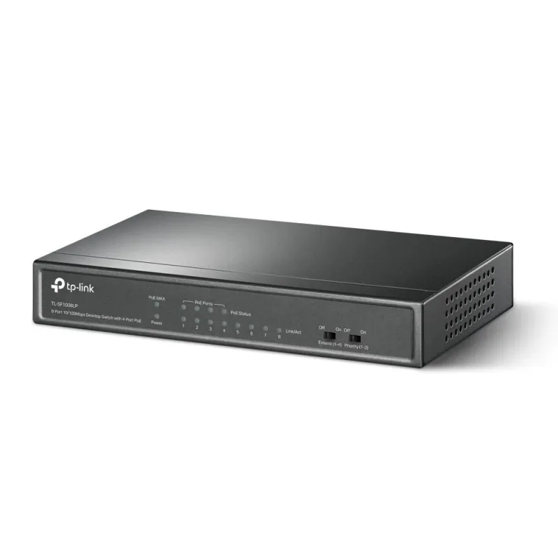 Switch-TP-LINK-Desktop-pedestal-8x10Base-T - 100Base-TX-PoE ports 4-TL-SF1008LP