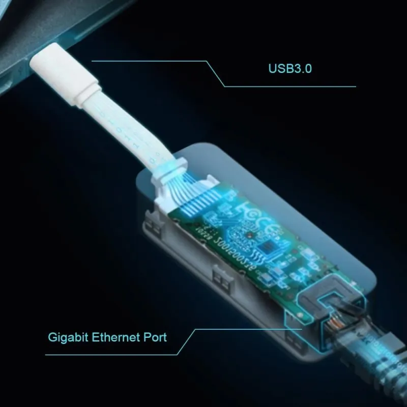 TP-LINK - UE300C - USB Type-C to RJ45 Gigabit Ethernet Network Adapter - 10-100-1000 Mbit-s