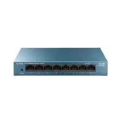TP-LINK - 8-Port 10-100-1000Mbps Desktop Network Switch - LS108G - Unmanaged - Desktop - Power supply type External
