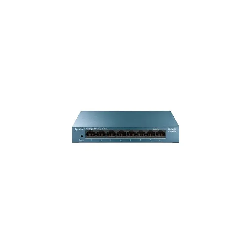 TP-LINK - 8-Port 10-100-1000Mbps Desktop Network Switch - LS108G - Unmanaged - Desktop - Power supply type External