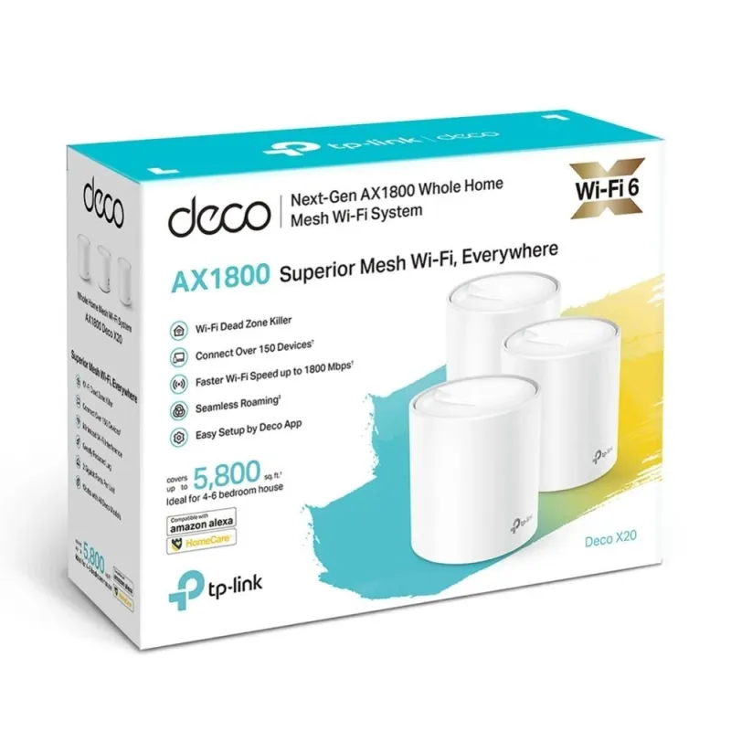 Wireless Router-TP-LINK-Wireless Router-2-pack-1800 Mbps-Mesh-IEEE 802.11a-IEEE 802.11n-IEEE 802.11ac-IEEE
