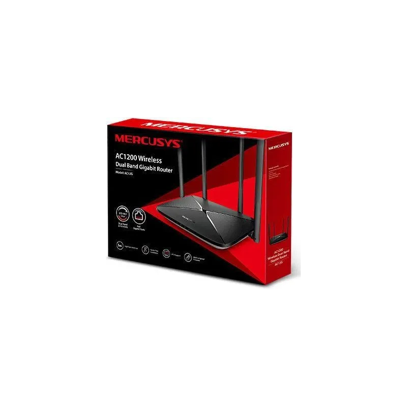 Wireless Router-MERCUSYS-Wireless Router-1167 Mbps-LAN \\ WAN ports 4-Number of antennas 4-AC12G