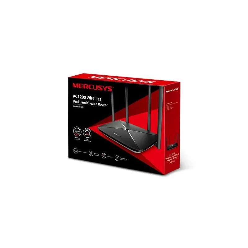 Wireless Router-MERCUSYS-Wireless Router-1167 Mbps-LAN \\ WAN ports 4-Number of antennas 4-AC12G