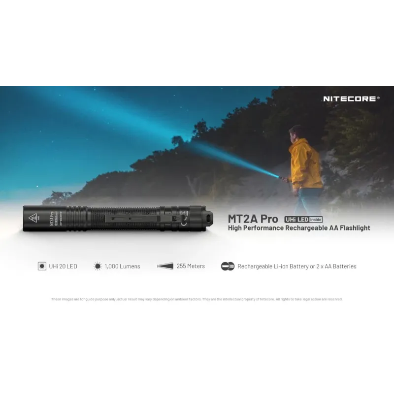 Flashlight mh series-1000 lumens mt2a pro nitecore