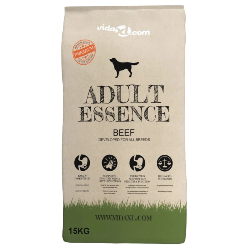 vidaXL suņu sausā barība, Adult Essence Beef, 2 gab., 30 kg