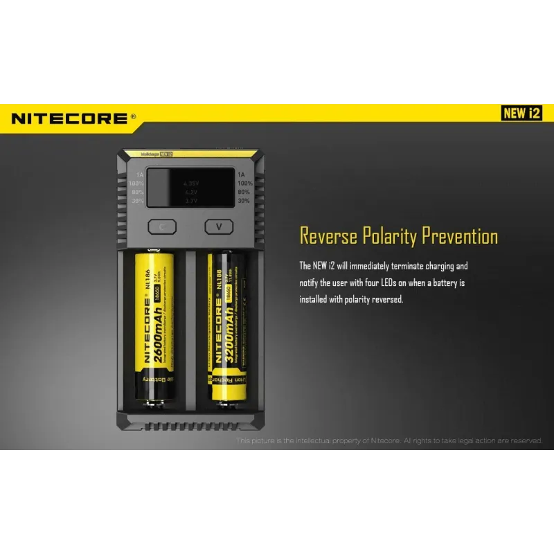 Battery charger 2-slot-intellicharger new i2 nitecore