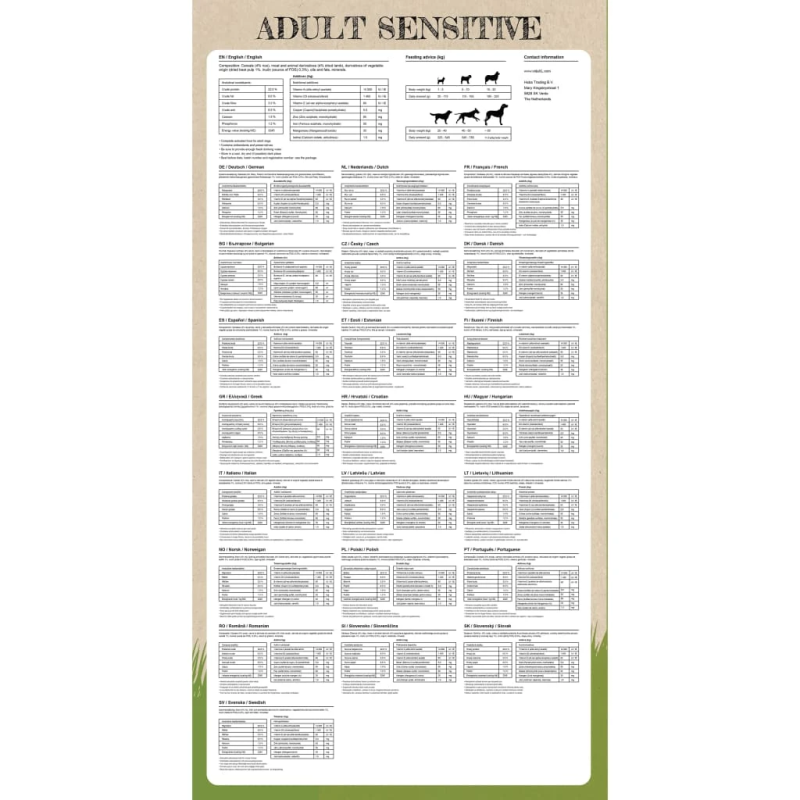 vidaXL suņu sausā barība, Adult Sensitive Lamb & Rice, 2 gab., 30 kg