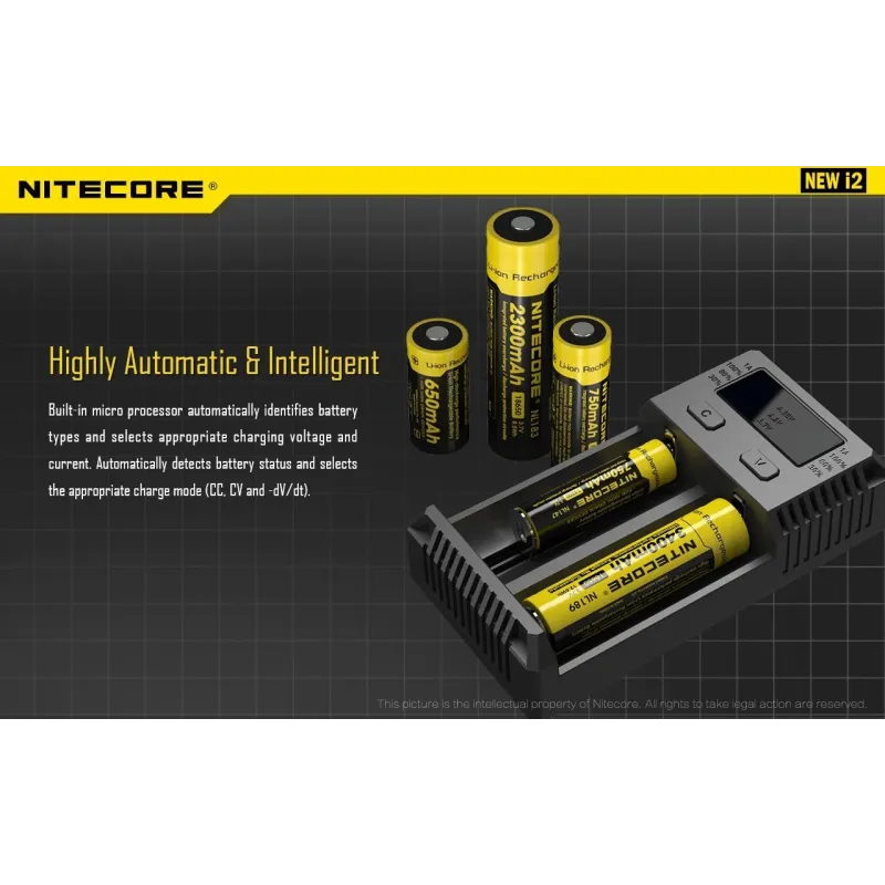 Battery charger 2-slot-intellicharger new i2 nitecore