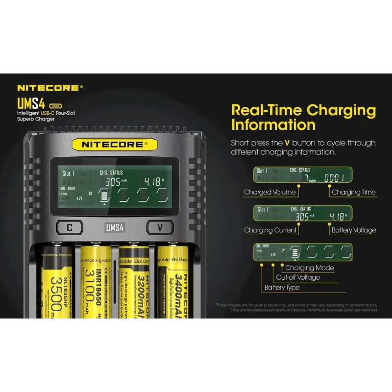 Battery charger 4-slot-ums4 nitecore
