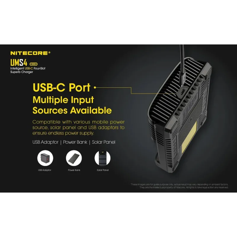 Battery charger 4-slot-ums4 nitecore