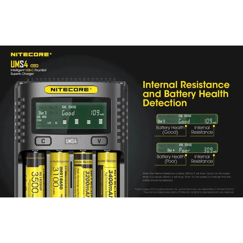 Battery charger 4-slot-ums4 nitecore