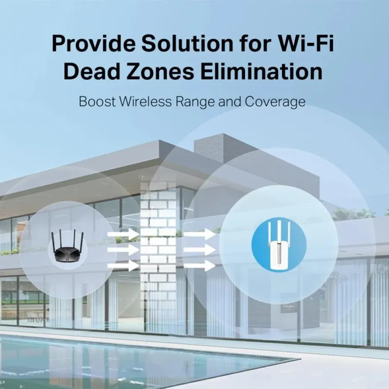 Mercusys - Wi-Fi Range Extender - MW300RE - 802.11n - 2.4GHz - 300 Mbit-s - no PoE - Antenna type 3xExternal