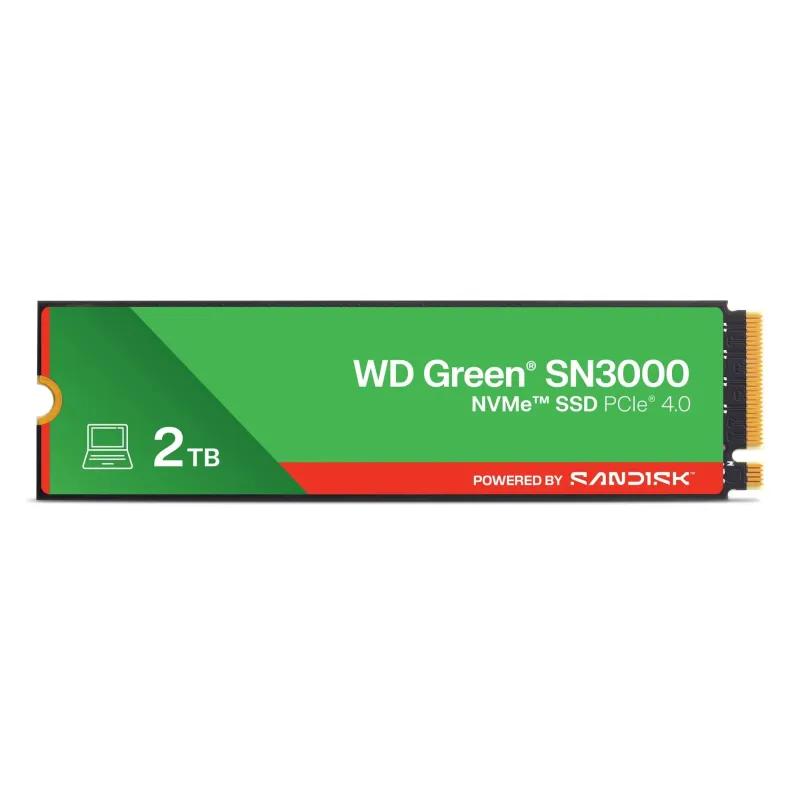 SSD-SANDISK-Read speed 5000 MB-s-Write speed 4200 MB-s-NVMe Yes-PCI Express 4.0-M.2-2048 GB-POWERED BY SANDISK-Green-WDS200T4G0E