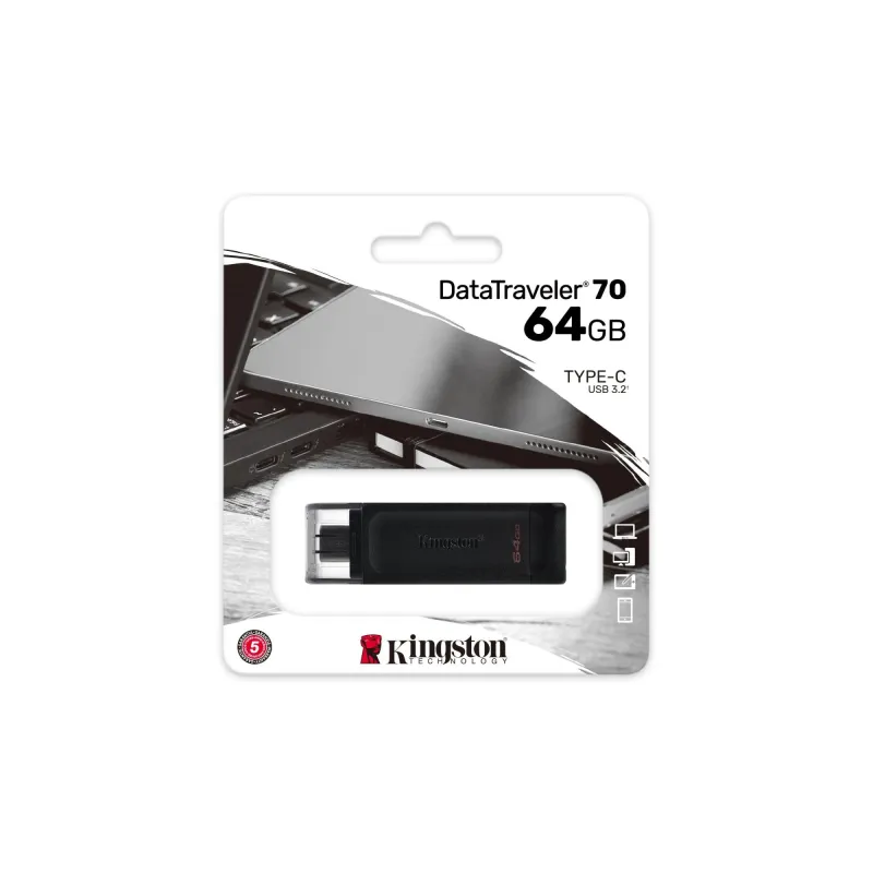 Memory drive flash usb-c 64gb-dt70-64gb kingston