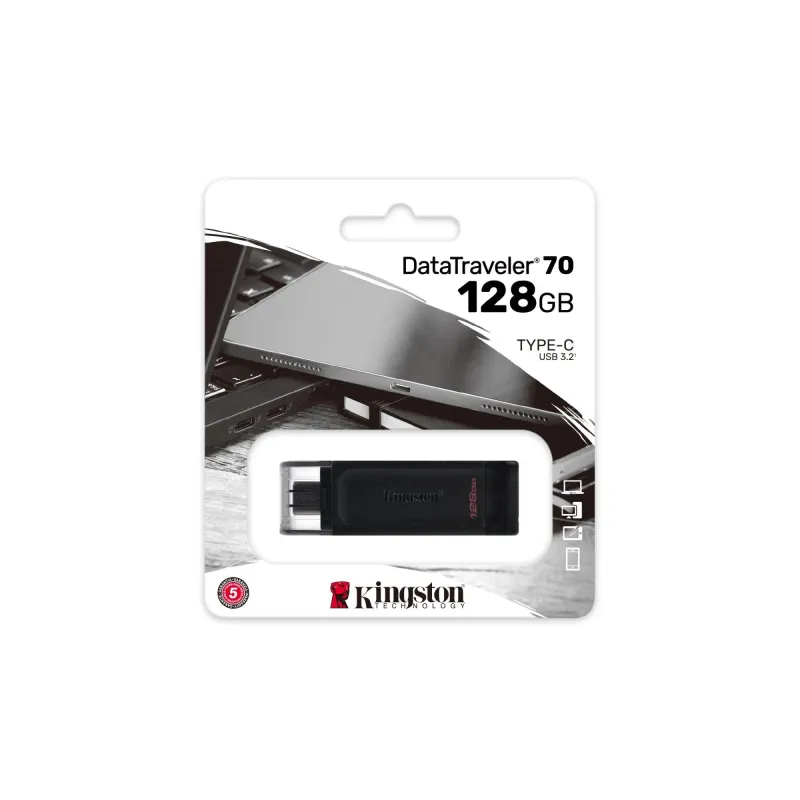 Memory drive flash usb-c 128gb-dt70-128gb kingston