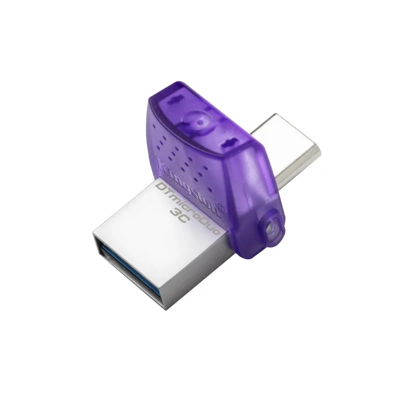 Kingston - DataTraveler - DT Micro Duo 3C - 256 GB - USB Type-C and Type-A - Purple