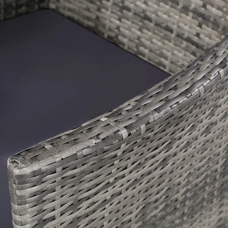 vidaXL 11-daļīgs dārza mēbeļu komplekts ar matračiem, PE, pelēks