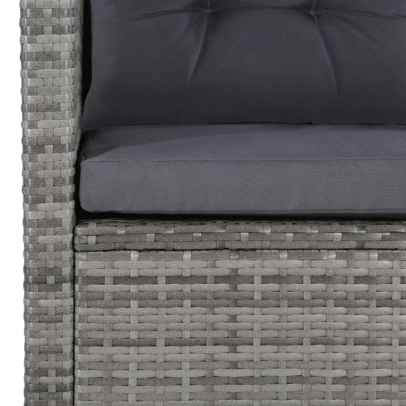 vidaXL 6-daļīgs dārza atpūtas mēbeļu komplekts ar matračiem, pelēks PE