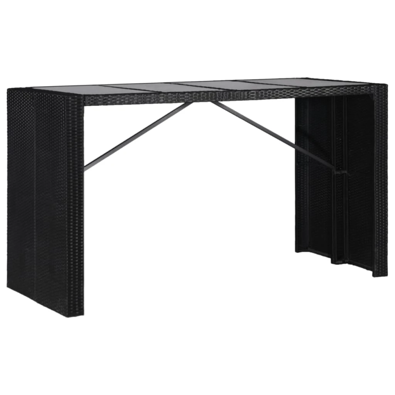 vidaXL 9-daļīgs dārza mēbeļu komplekts, PE rotangpalma, melns