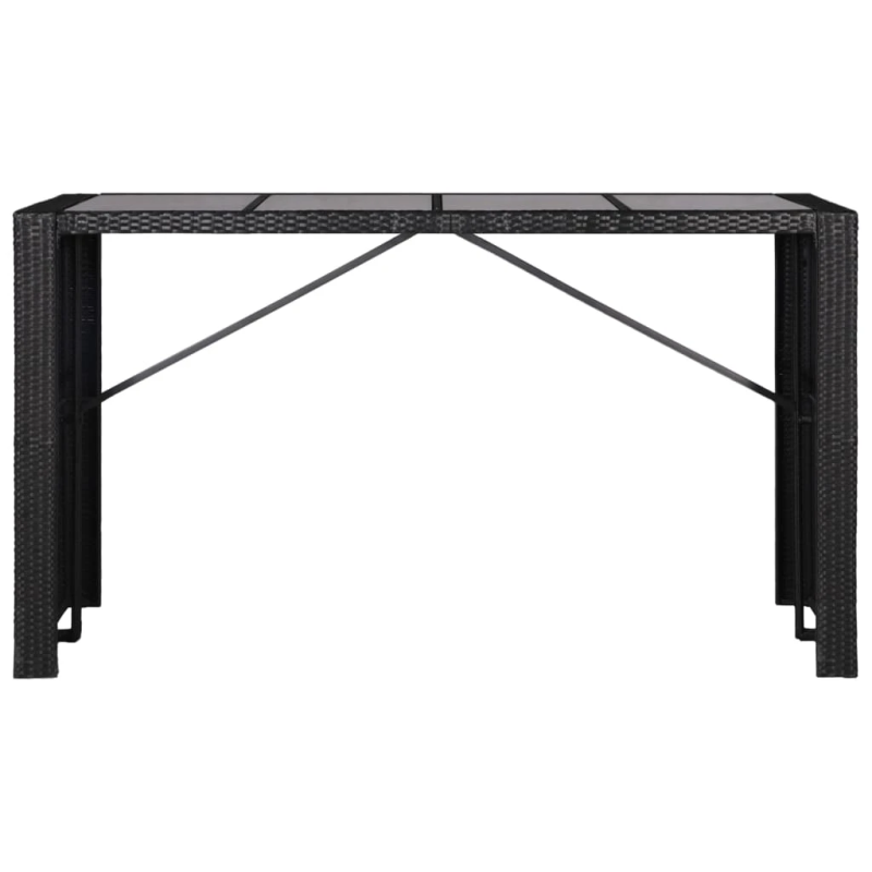 vidaXL 9-daļīgs dārza mēbeļu komplekts, PE rotangpalma, melns