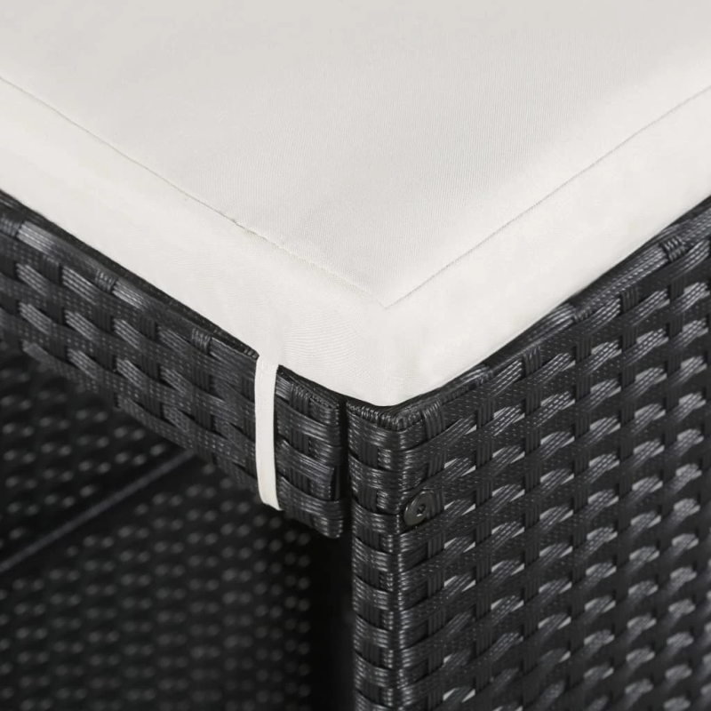 vidaXL 9-daļīgs dārza mēbeļu komplekts, PE rotangpalma, melns