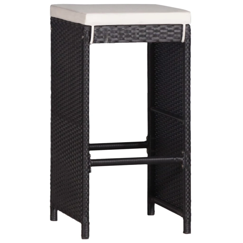 vidaXL 9-daļīgs dārza mēbeļu komplekts, PE rotangpalma, melns