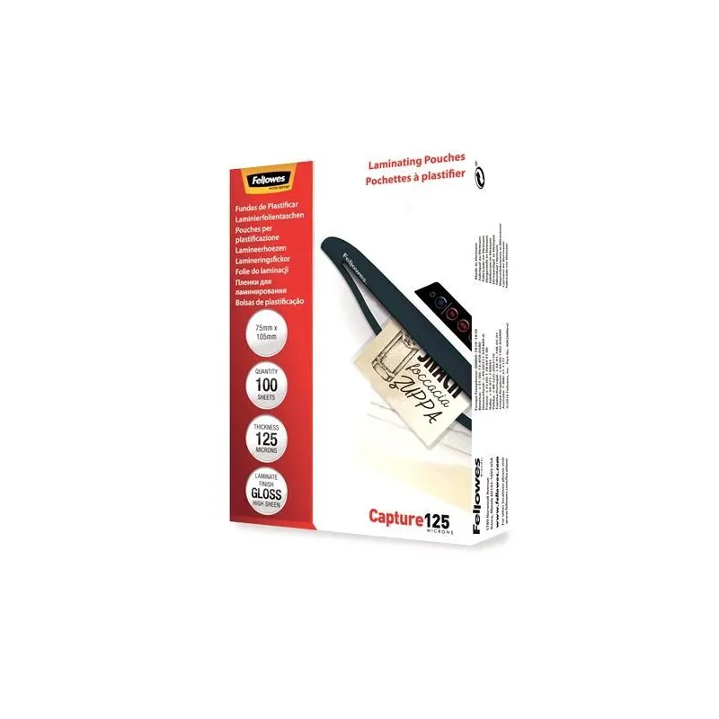 Laminator pouch glossy-a6 125 100pcs 5307201 fellowes