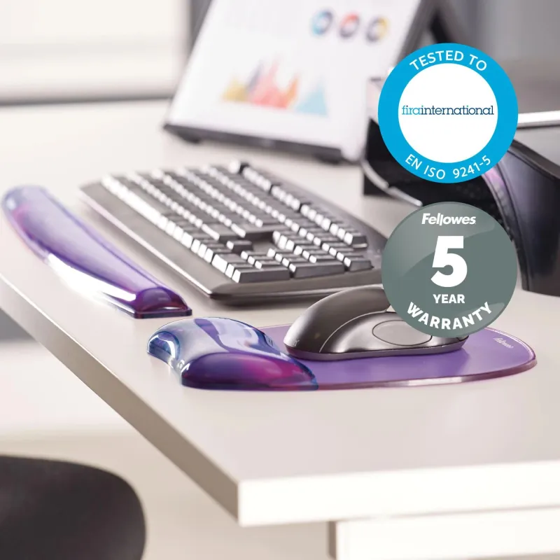 Mouse pad crystal gel-purple 9144104 fellowes