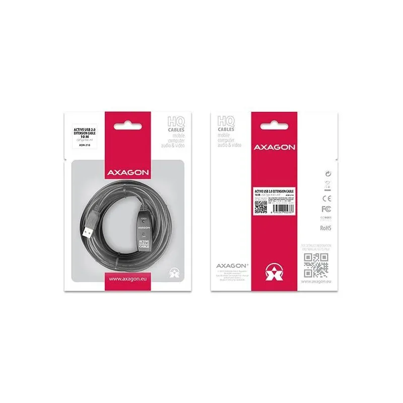 Cable usb2.0 a-m-a-f active-10m adr-210 axagon