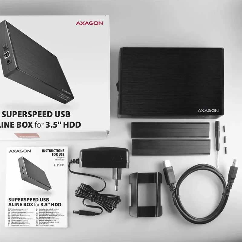 Hdd acc enclosure 3.5-usb3.2 ee35-xa3 axagon