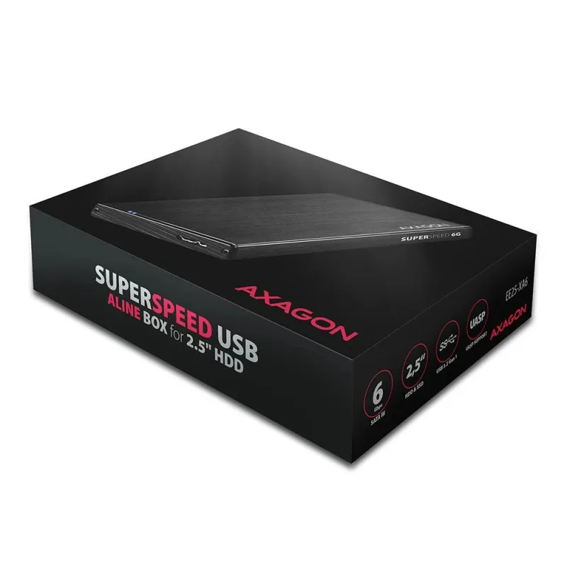 Hdd acc enclosure 2.5-usb3.2 ee25-xa6 axagon