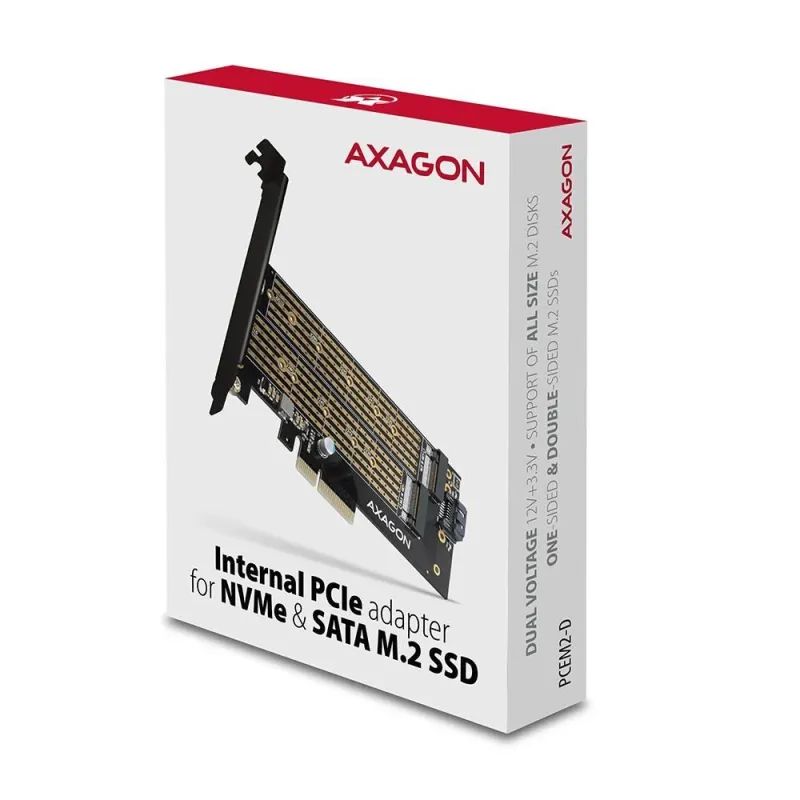 Ssd acc adapter nvme-sata-m.2-sp&lp pcem2-d axagon