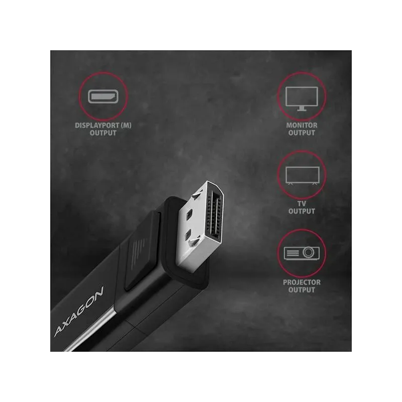 Cable usb-c to dp 1.8m-rvc-dpc axagon
