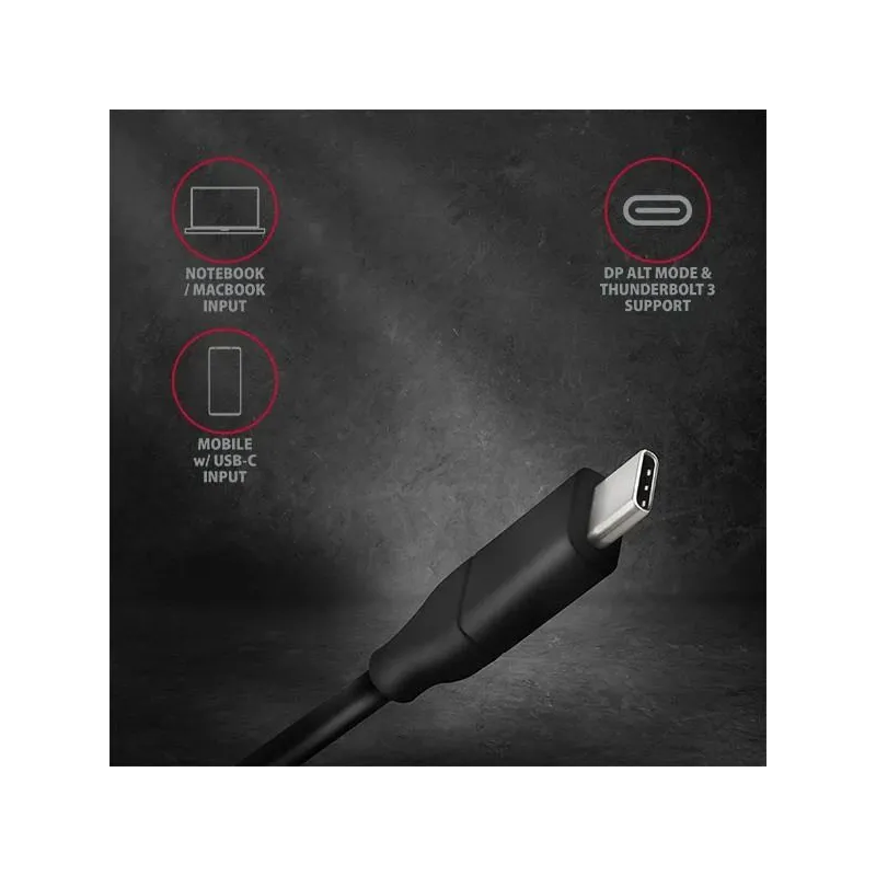 Cable usb-c to dp 1.8m-rvc-dpc axagon