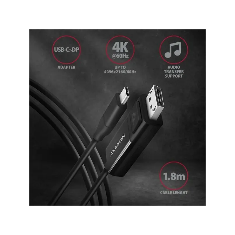 Cable usb-c to dp 1.8m-rvc-dpc axagon