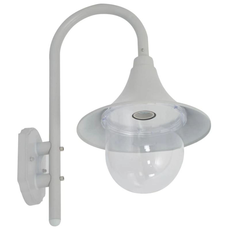 vidaXL dārza sienas lampa, E27, 42 cm, alumīnijs, balta