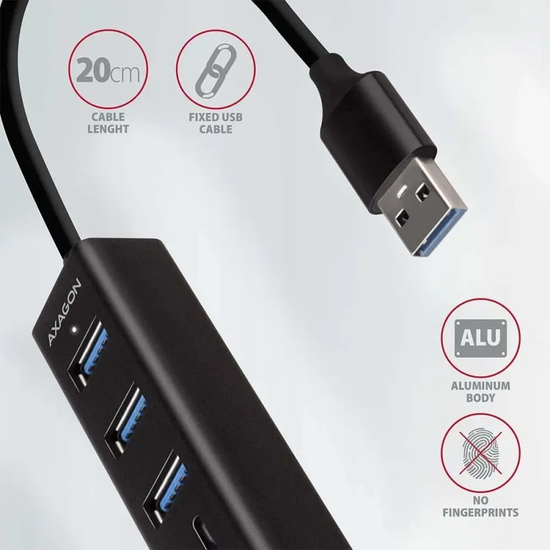 I-o hub usb3.2 3p sd-microsd-0.2m hma-cr3a axagon