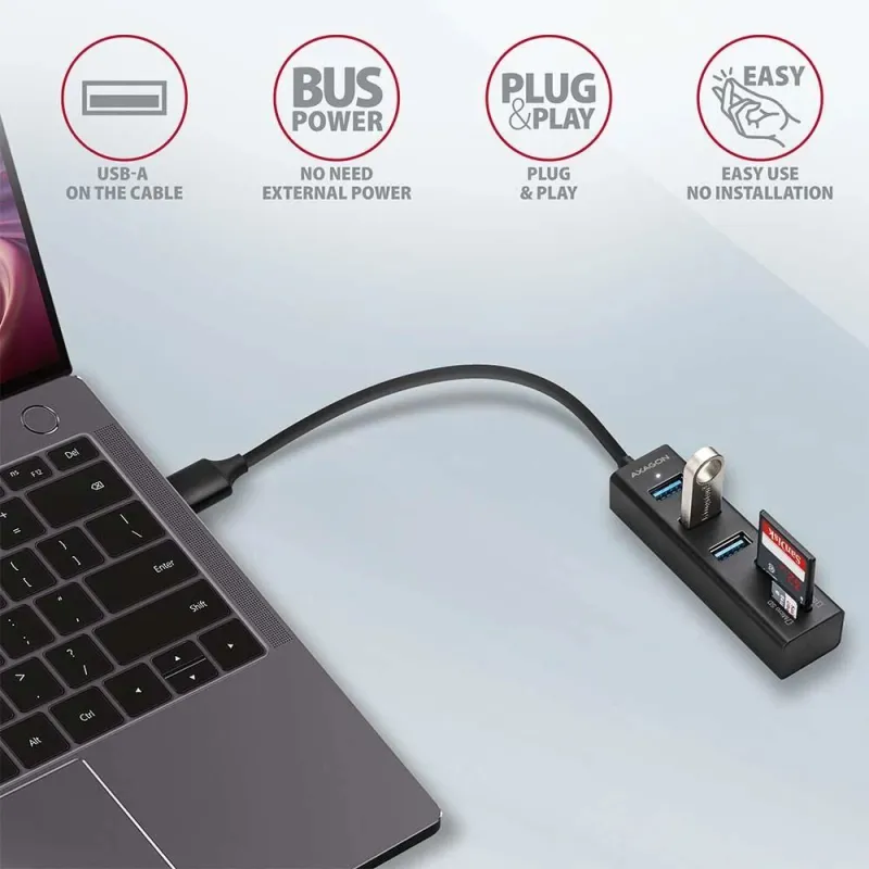 I-o hub usb3.2 3p sd-microsd-0.2m hma-cr3a axagon