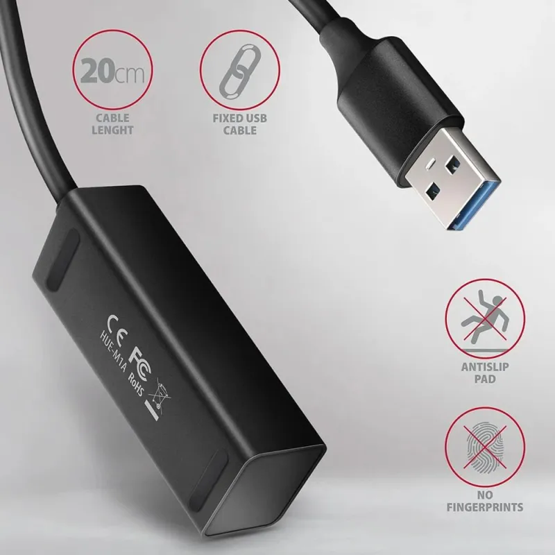 I-o hub usb3.2 4port mini-0.2m hue-m1a axagon
