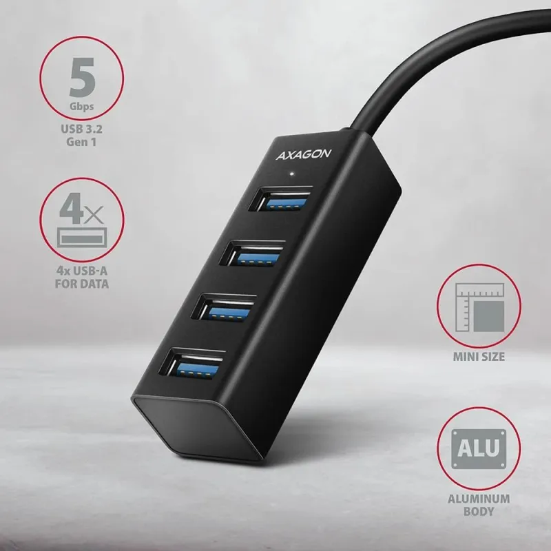 I-o hub usb3.2 4port mini-0.2m hue-m1a axagon