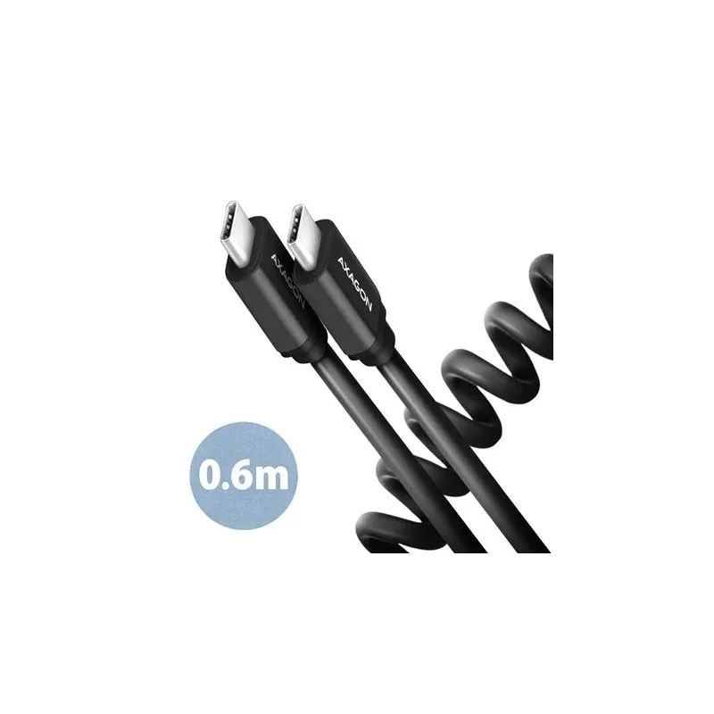 Cable usb-c to usb-c 0.6m 60w-twister blk bucm-cm10tb axagon