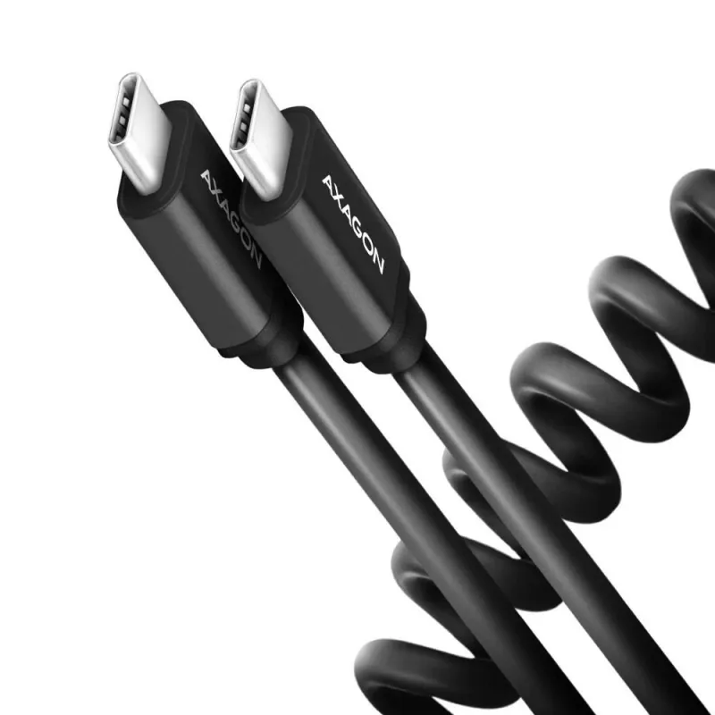 Cable usb-c to usb-c 0.6m 60w-twister blk bucm-cm10tb axagon